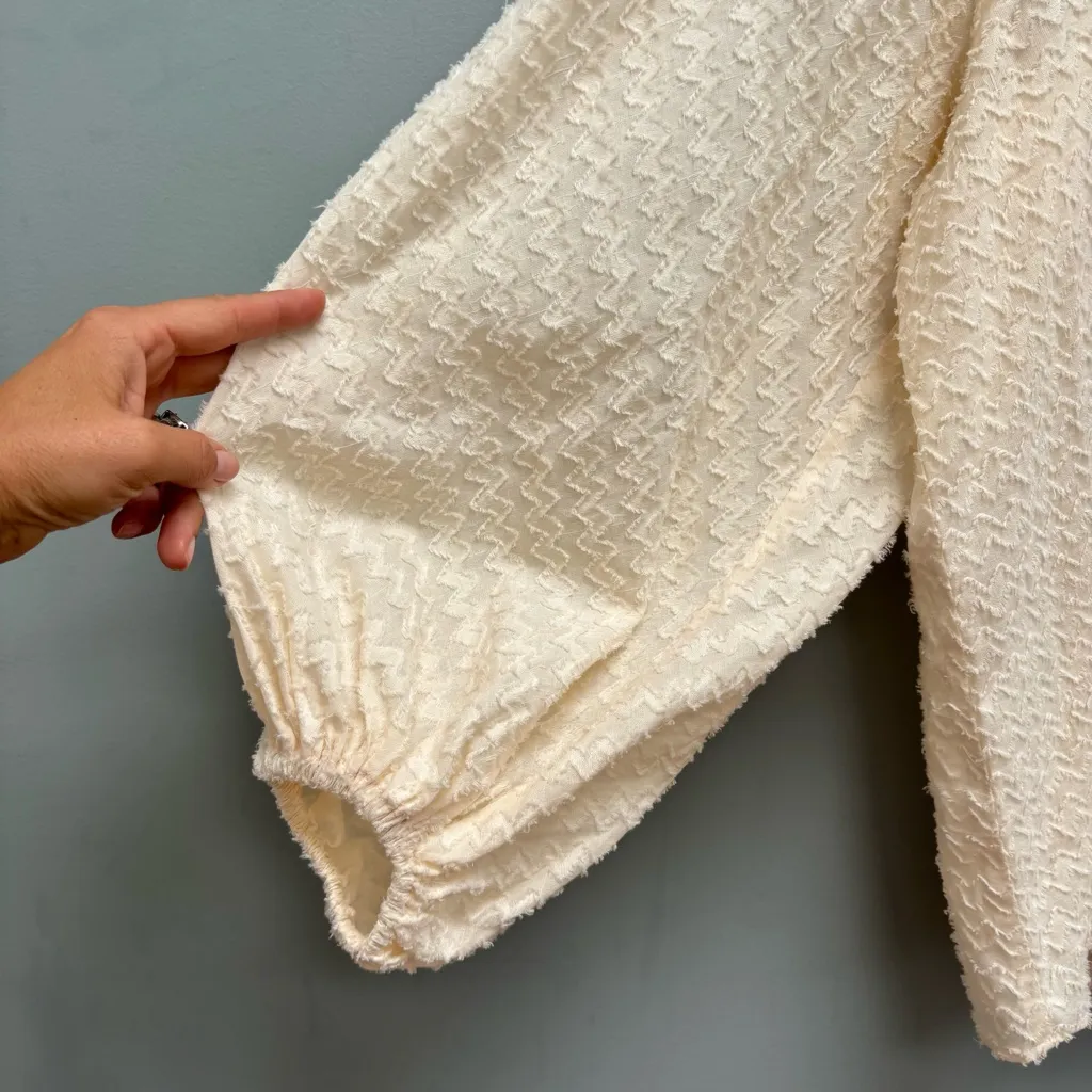 Corey Lynn Calter Anthropologie Noemie Balloon Sleeve Chevron Peasant Blouse S - Image 8