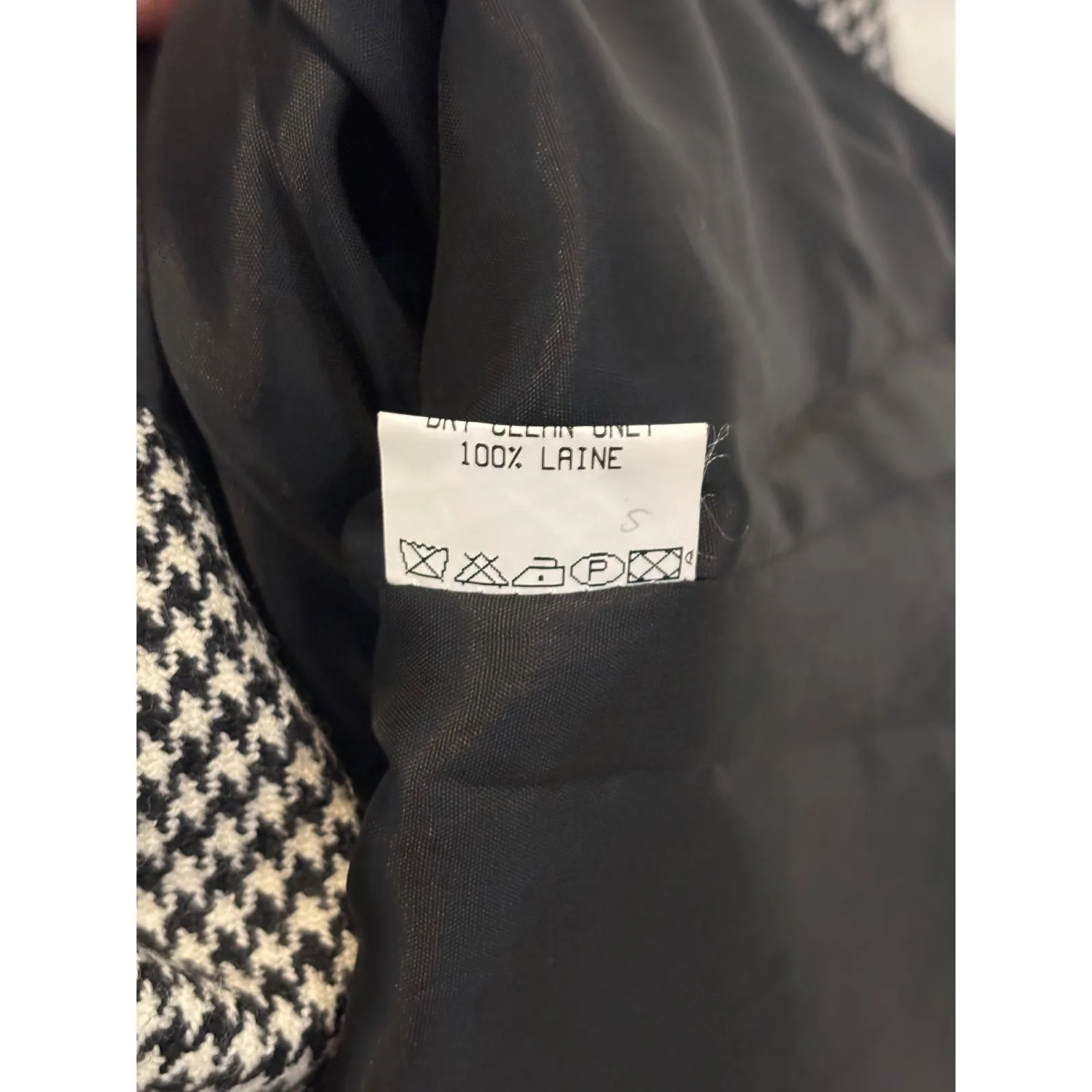 JOSEPH Houndstooth Blazer Jacket Women Size 3 Black White Classic Tailored Chic - Image 5
