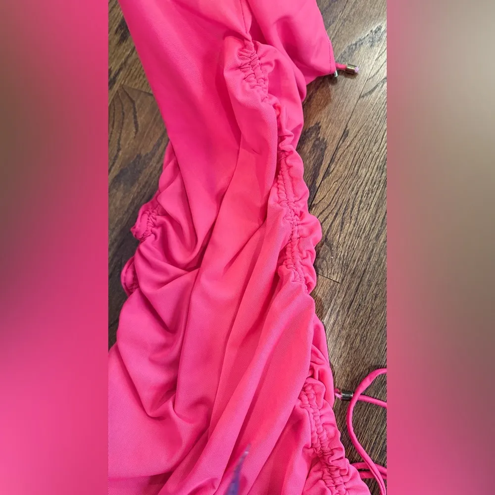 L’animal x Morgan Osma AMOUR Mesh Dress/ Cover Up Jot Pink Size Medium 1768 - Image 8