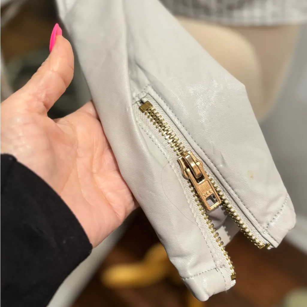 Blank NYC Light Gray Faux Leather Jacket - Image 8