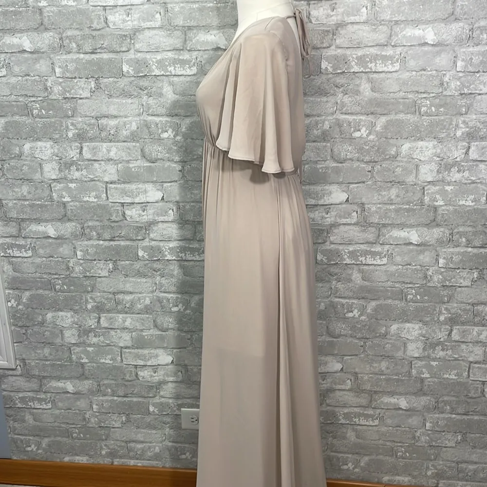 Show Me Your MuMu Cream Faye Flutter Sleeve Maxi Dress - Image 11