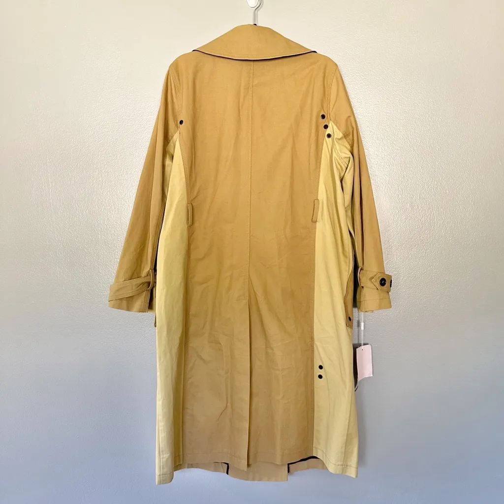 NWT Avec Les Filles Color Block Trench Coat in Safari size XL *missing belt* - Image 15
