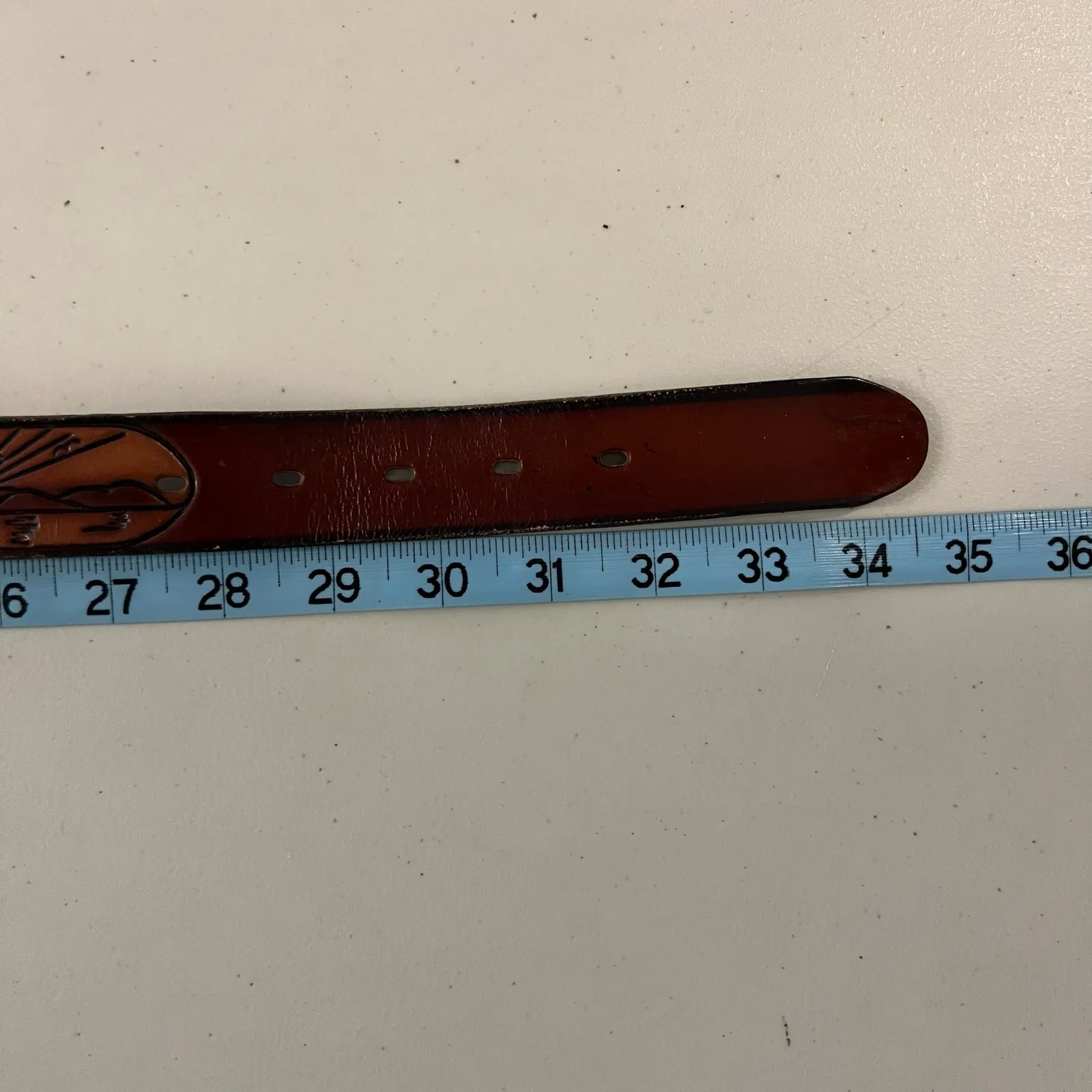 Vintage Brown Hand Crafted Genuine Cowhide Leather Nautical Belt Size XS/S - Image 7