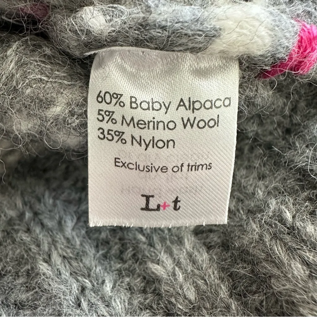 Label + Thread Greta Fairisle Crewneck Ski Sweater Alpaca Wool Peru Size XS Gray - Image 9
