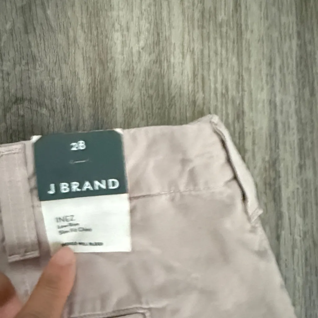 J Brand Women's Light Pink Cropped Low rise Slim Fit Chino Size 28 Cotton blend - Image 4