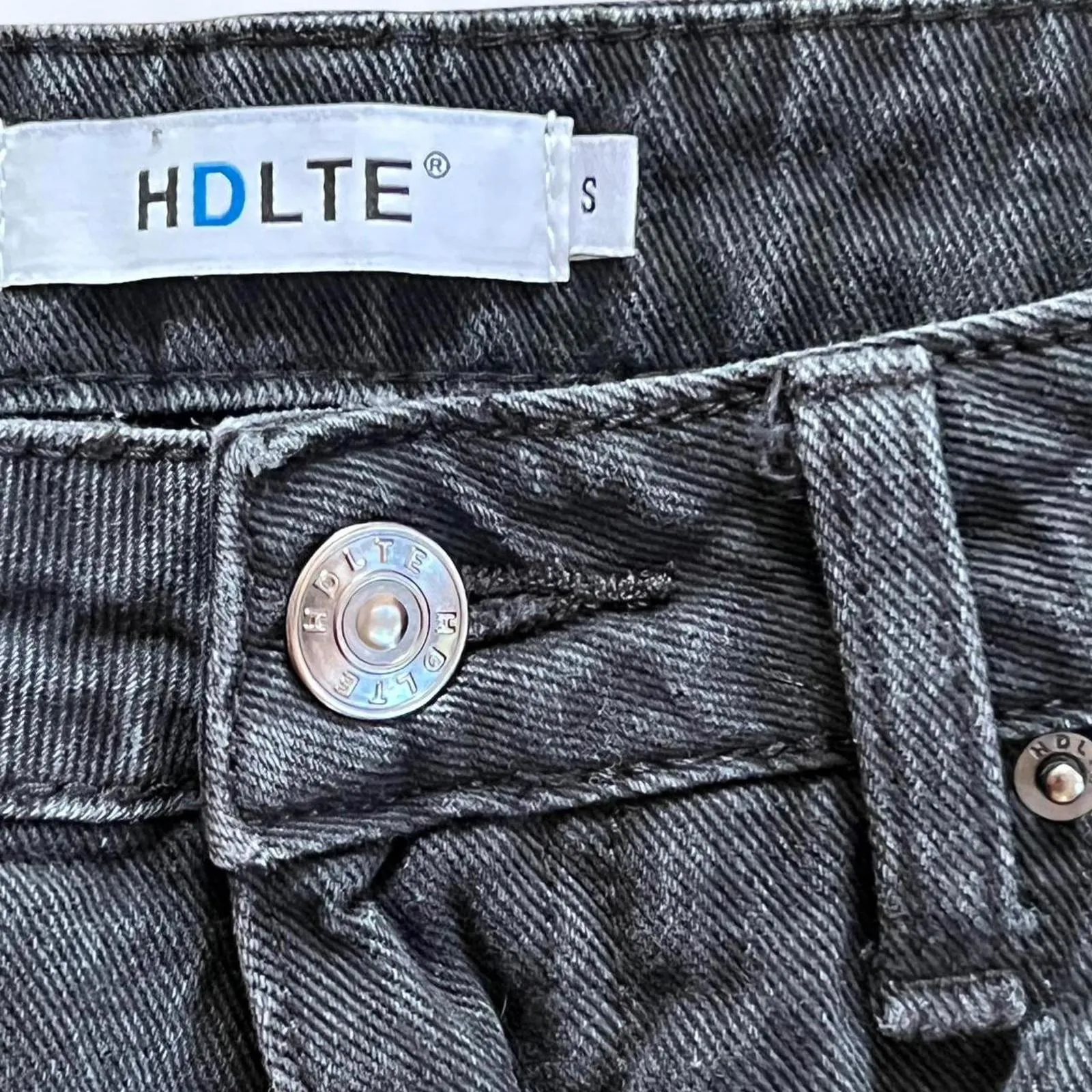 HDLTE black super soft denim wide leg jeans Size S - 26 inch waist - Image 3
