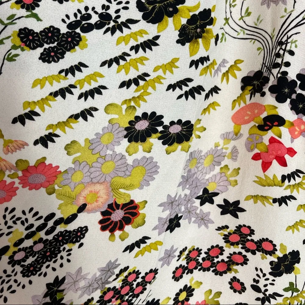 Topshop Idol Floral Print High Waisted Pleated Long Shorts Size 4 - Image 4