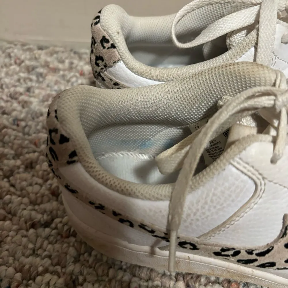 Nike Court Vision Low 11 Sneakers White Desert Sand Leopard Print- Size 7.5 - Image 6