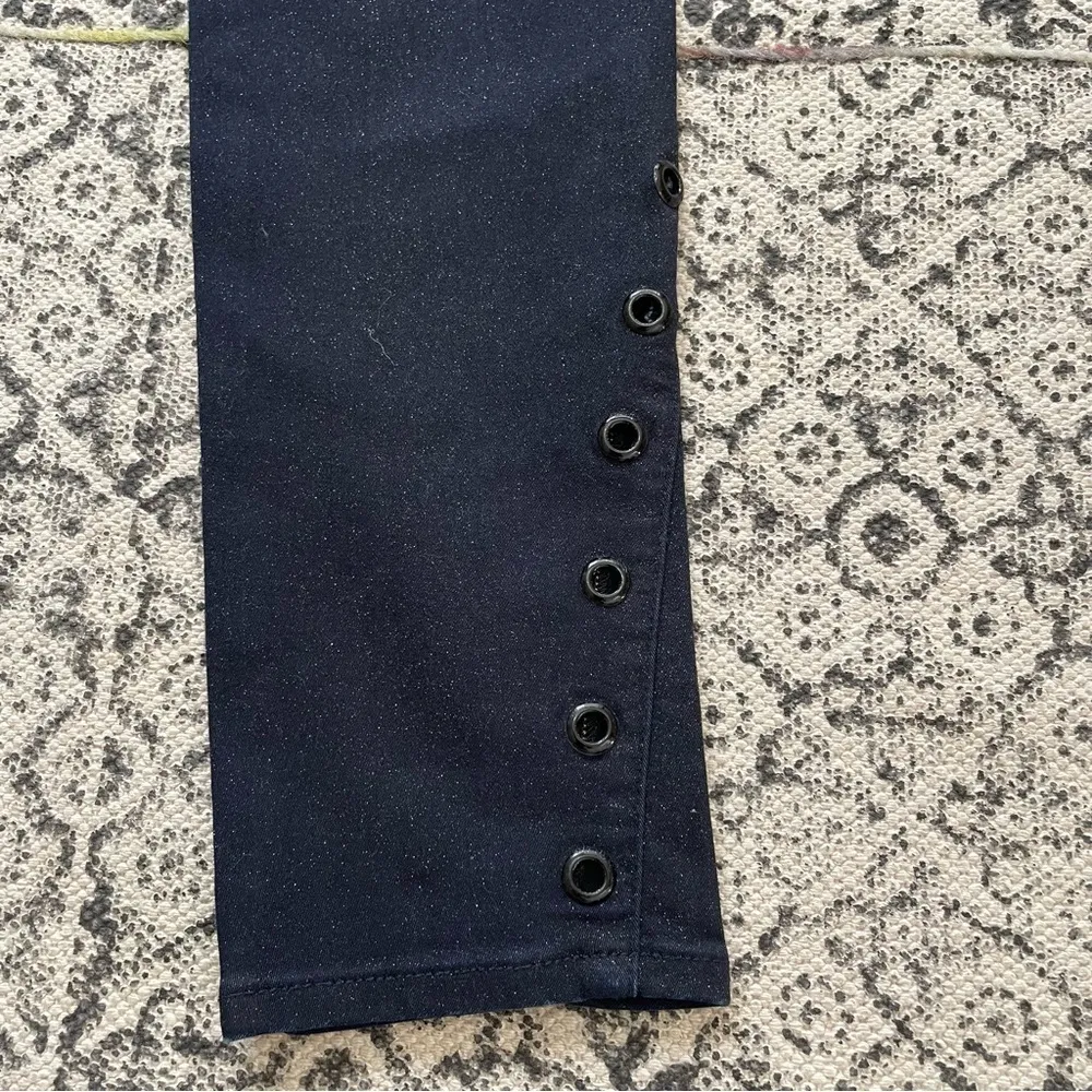 Mavi high rise shimmer grommets skinny ankle jeans size 27 dark blue - Image 3