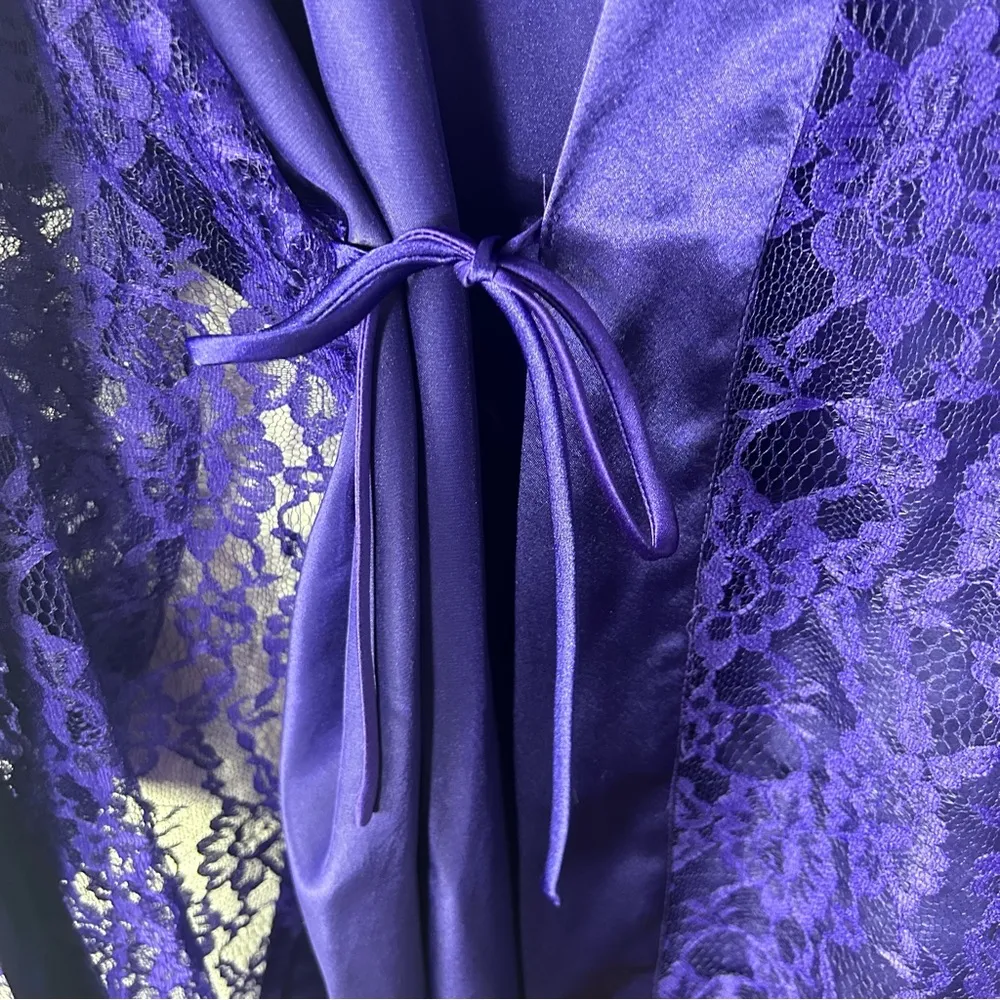 Victoria’s Secret | Vintage 90’s Gold Label Purple Lace Robe Kimono Size OS - Image 6