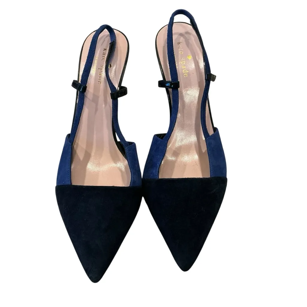 Kate spade Jupiter color block suede pointed toe Slingback heels shoes size 9.5 - Image 3