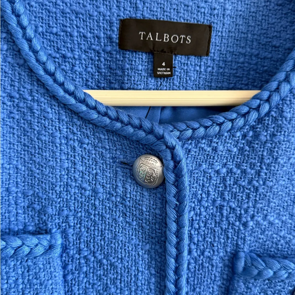 NWT Talbots Tweed Topper Coat Size 4 Feminine Flattering - Image 4
