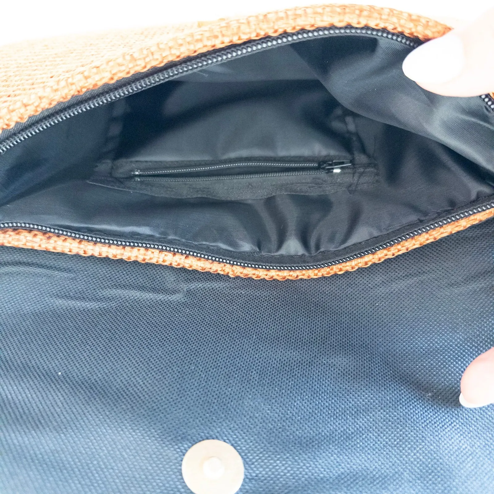 Womens Boho Woven Clutch Orange Southwestern Envelope Purse Artisan Earthy - Image 5