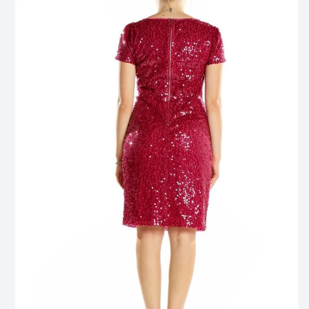 Tahari pink sequin sheath dress size 2 - Image 2