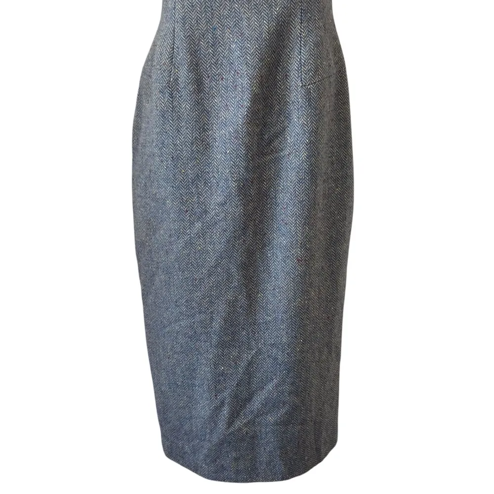 Shoshanna tweed herringbone faux fur strapless bustier dress - Image 3