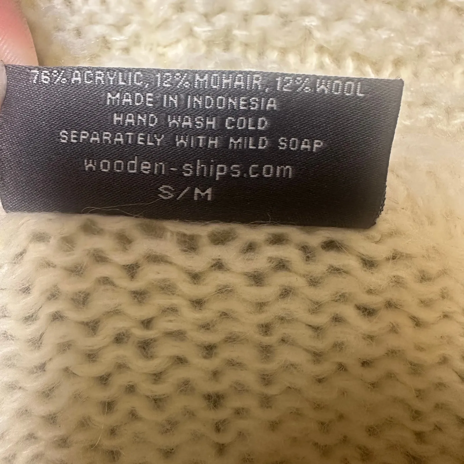 Wooden Ships Cream Cowl Neck Knit Sweater - Image 4