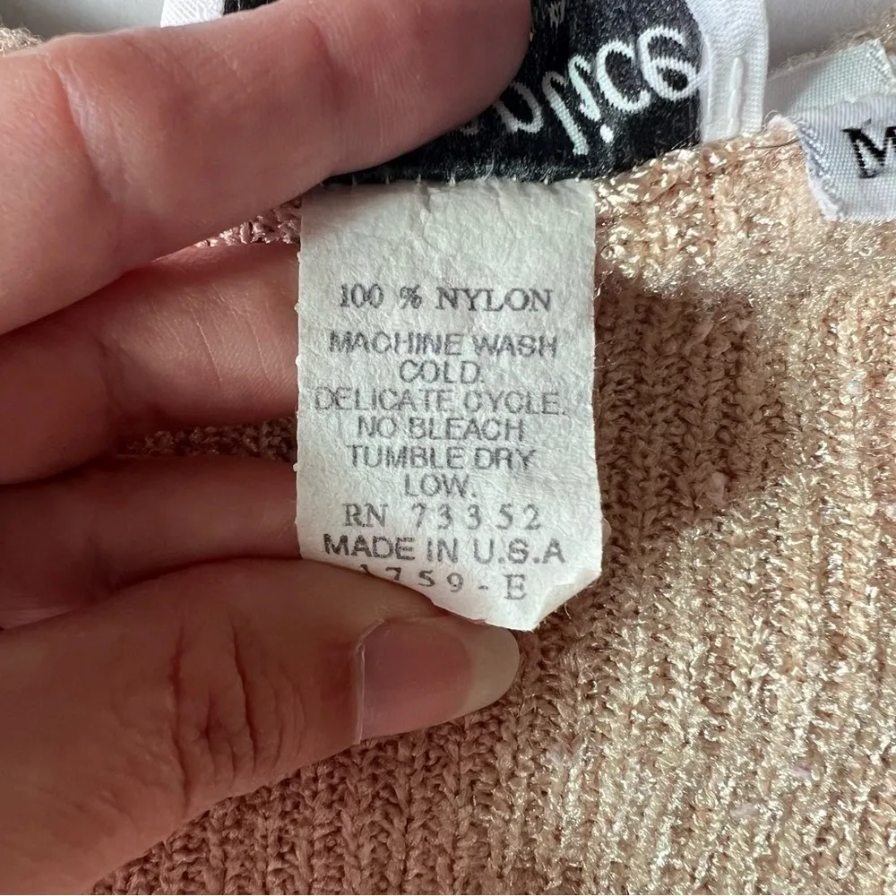 Accomplice Vintage 90s knit crop top size medium oatmeal beige round neck Tan - Image 7