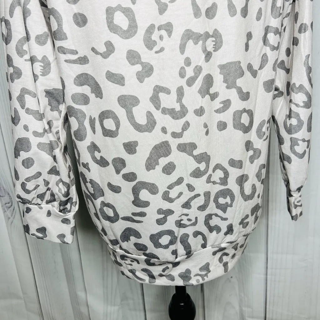 NWT Leo Rosi Womens Animal Print Pajama Sleepwear Set Sz S Gray Long Sleeve - Image 10