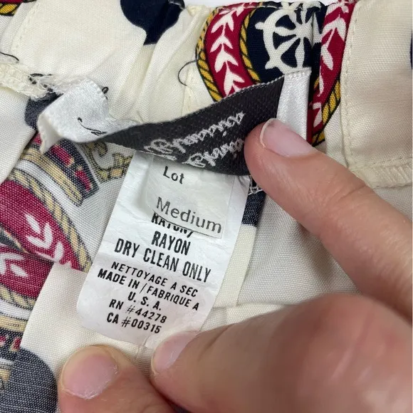 Marisa Christina Vintage Nautical Crown Gold Red White Pleated Skirt Medium - Image 7