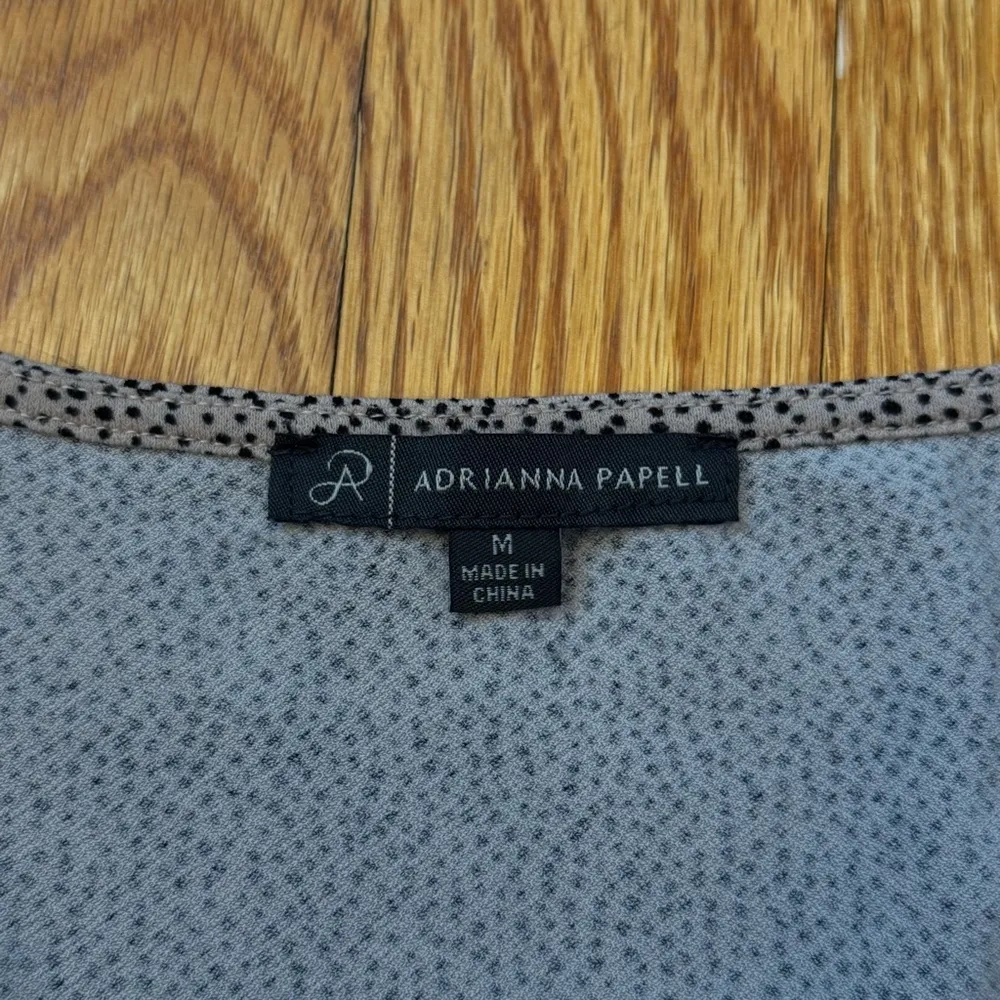 Adrianna Papell Pleated Sleeve Polka Dot Tank Top Women’s Size Medium - Image 6