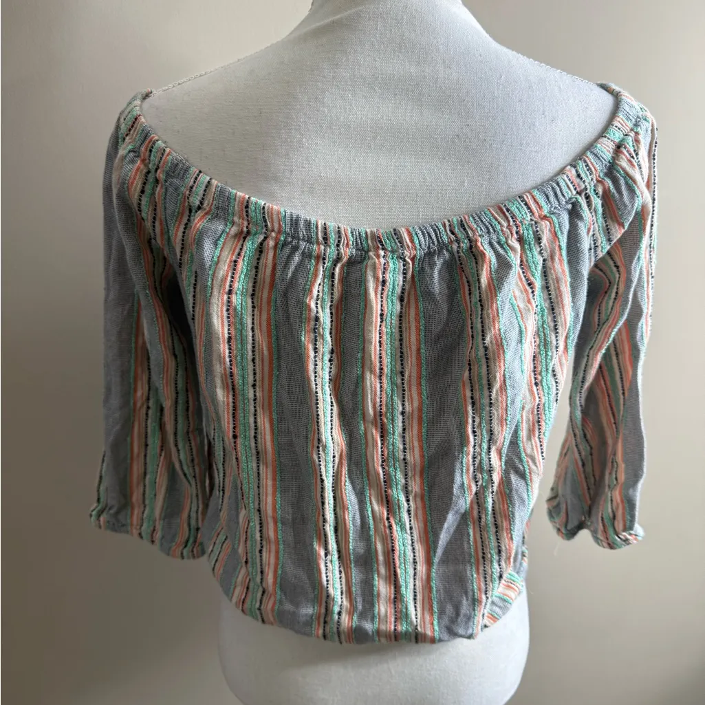 Vintage Charlotte Russe Striped Off-Shoulder Women's Top size medium - Image 7