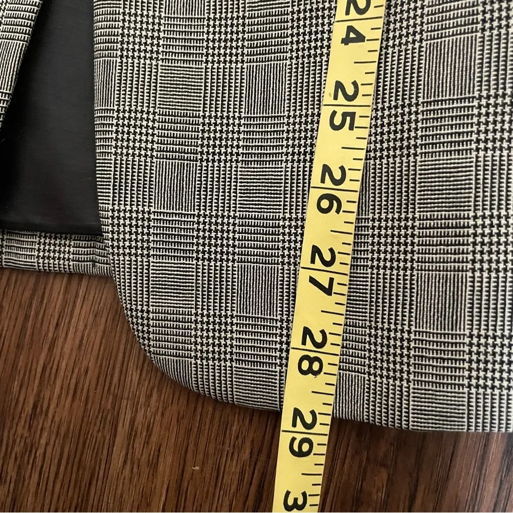 Pendleton Womens Blazer Jacket Gingham Plaid Black White Sz 14 Single Button - Image 16