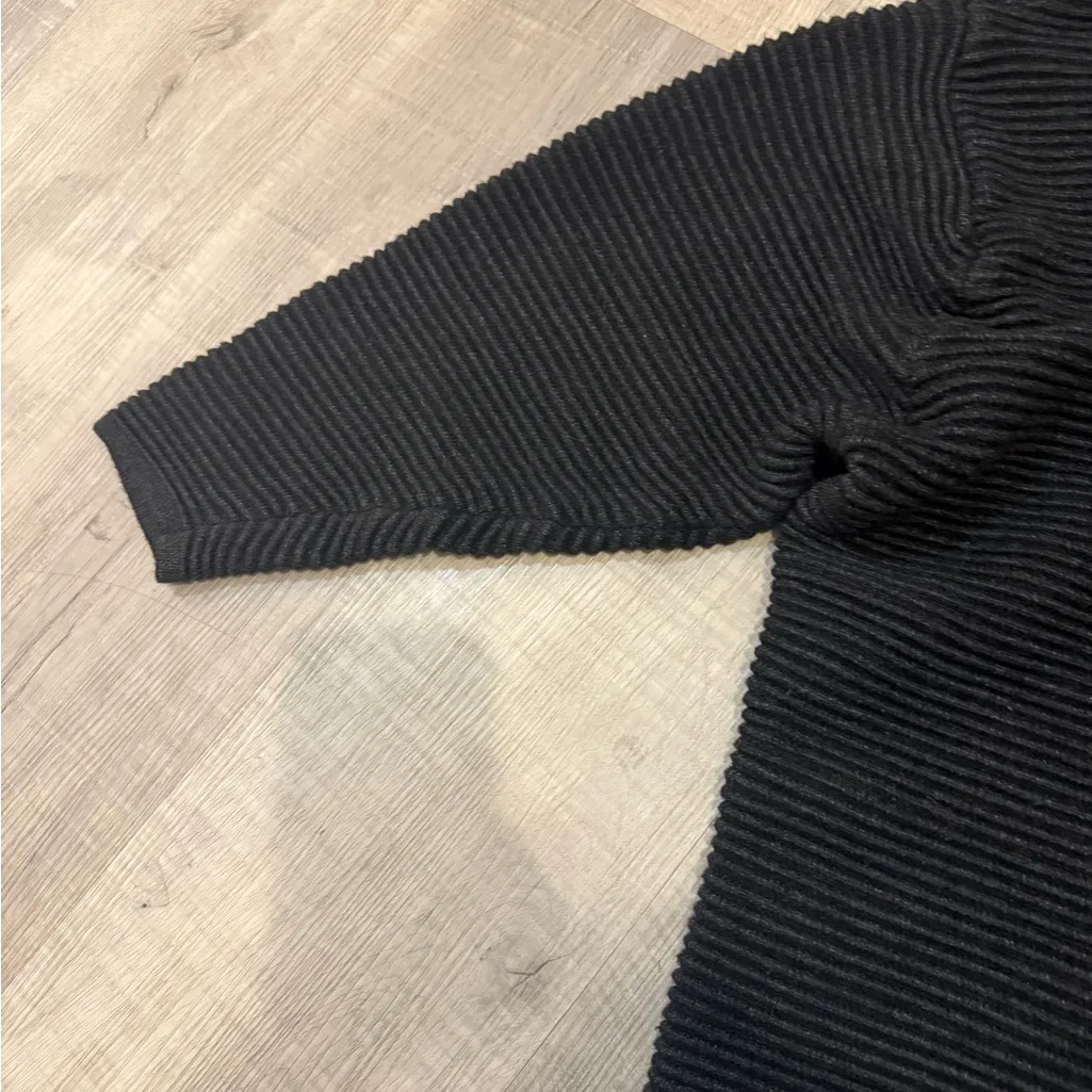 ZARA Knit Black Ribbed Oversized Sweater - Size Small - Image 3