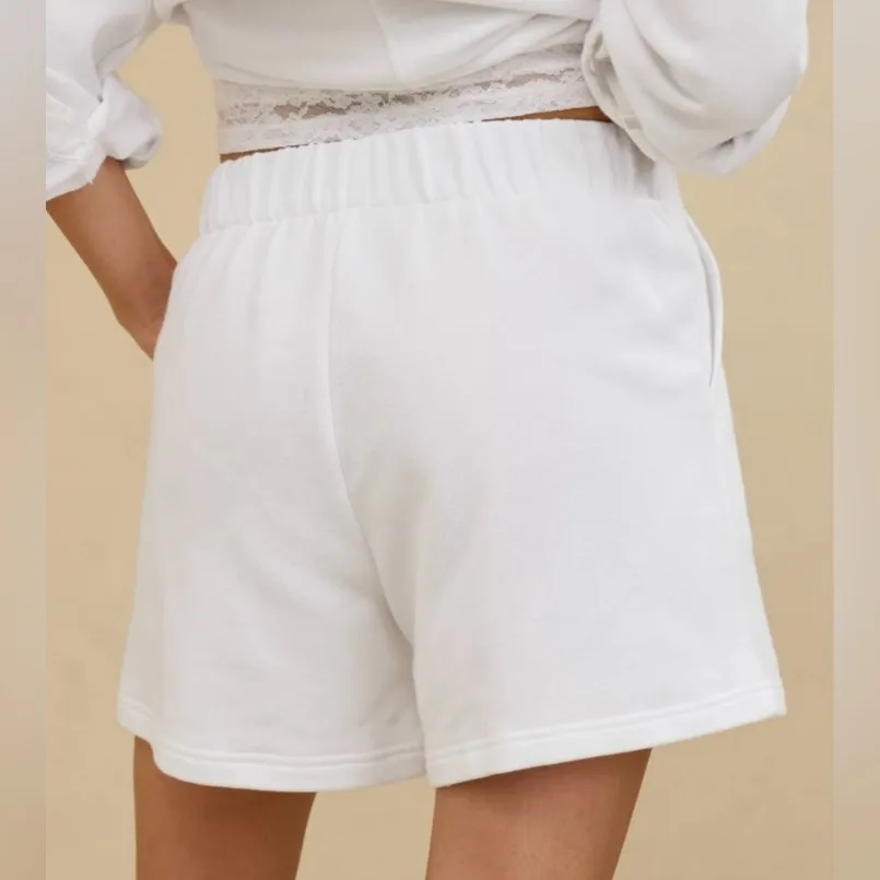 Aerie Women’s Sz S White‎ New Heights Trouser Fleece Shorts - Image 2
