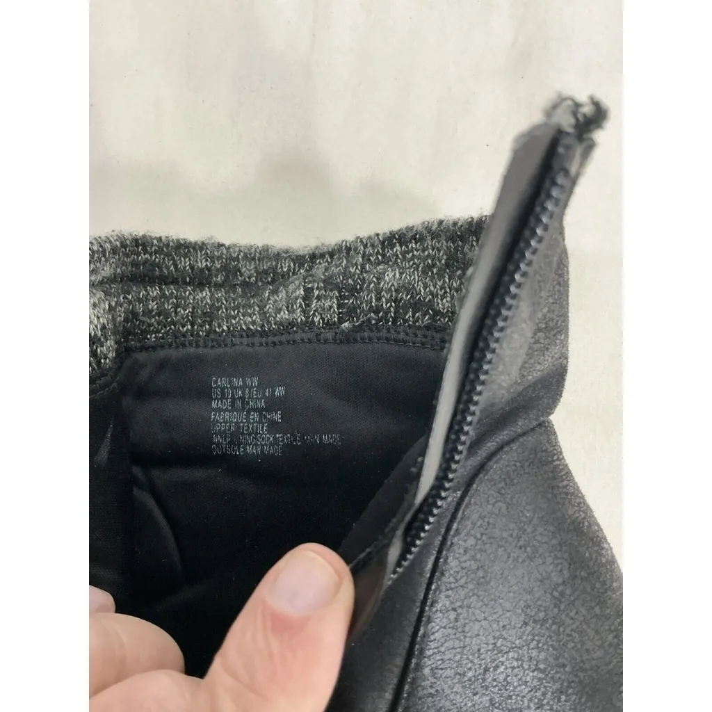 Womans Just Fab Carolina Black Fabric Platform Block Heel Ankle Boots Size 10 - Image 7