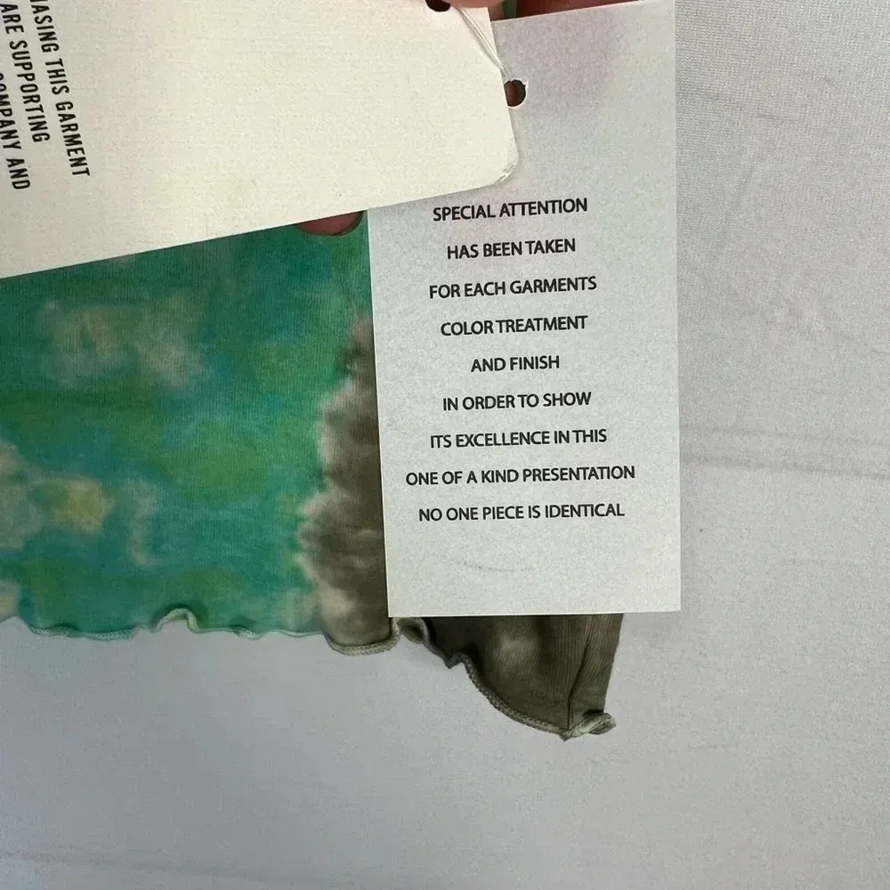 Year of Ours Rainbow Tie Dye Smiley Face Graphic Tee Cropped Baby Top L Yellow Size undefined - Image 11