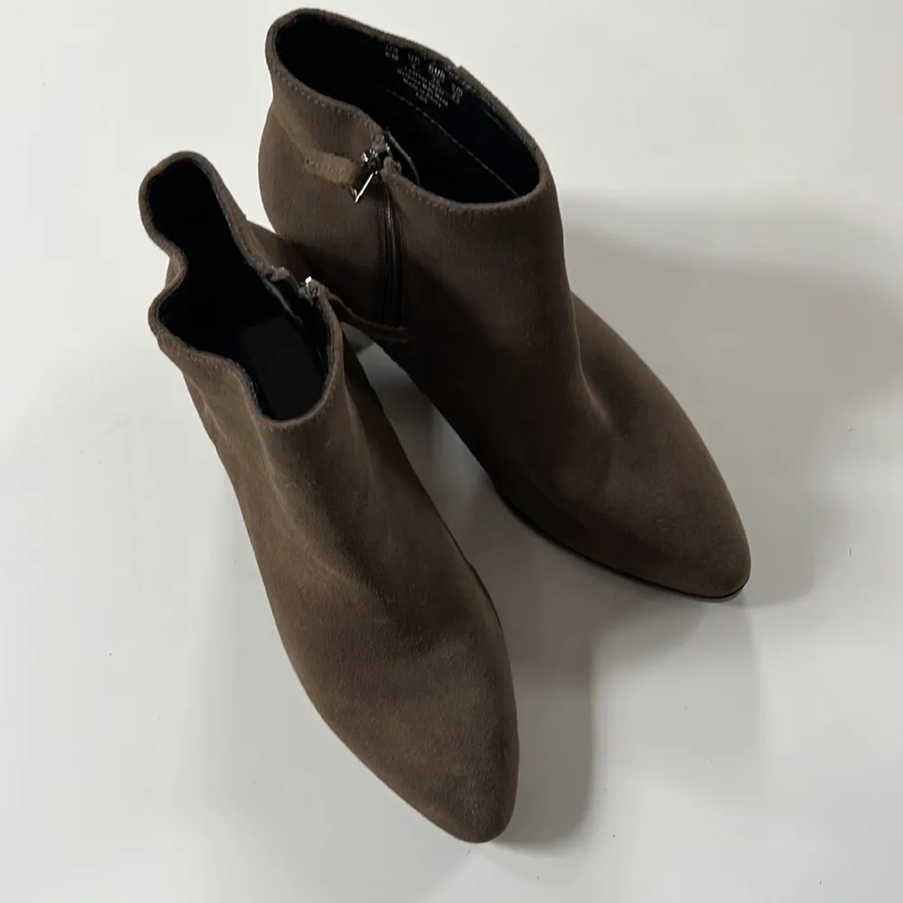 Franco Sarto Womens Casual Leather Ankle Boots Brown Booties Size  6M - Image 4