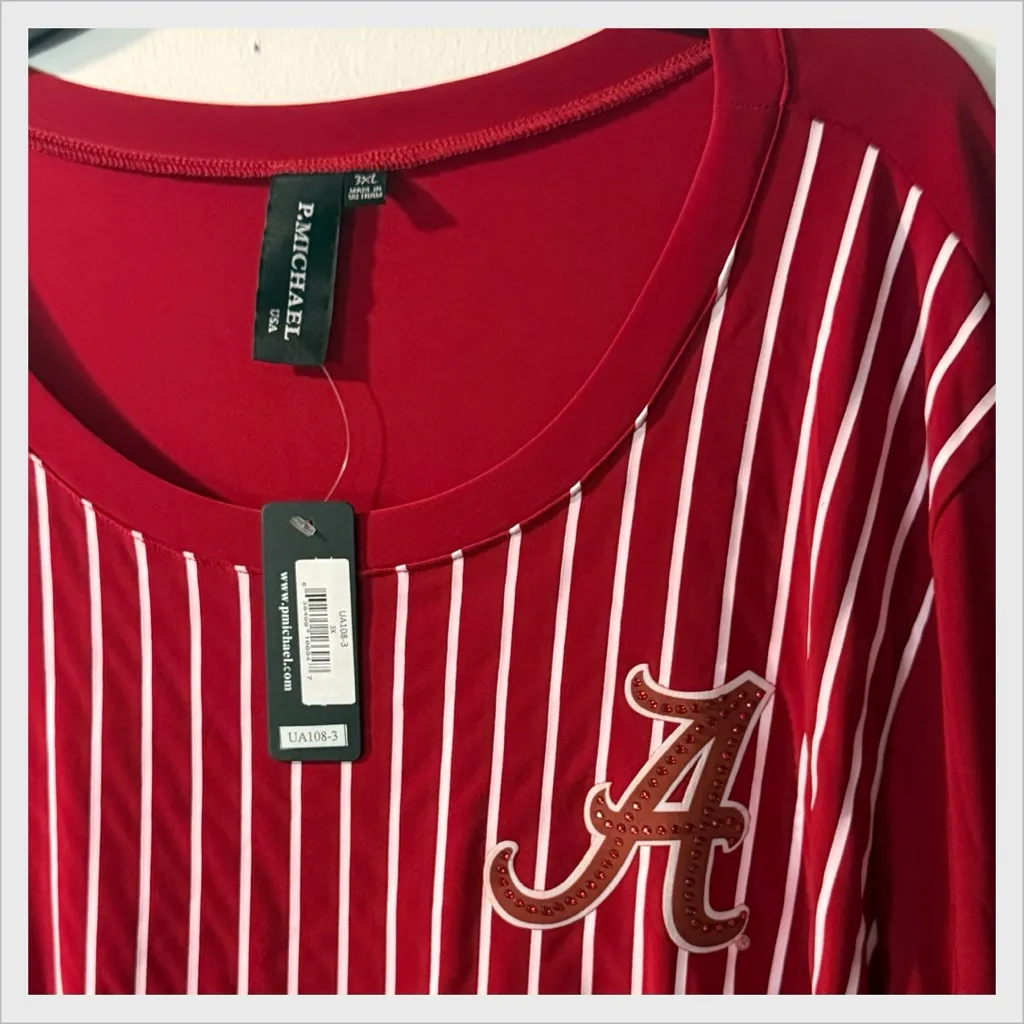 🏷️NWT Alabama Crimson Tide Missy Stripe 3/4 - Image 4