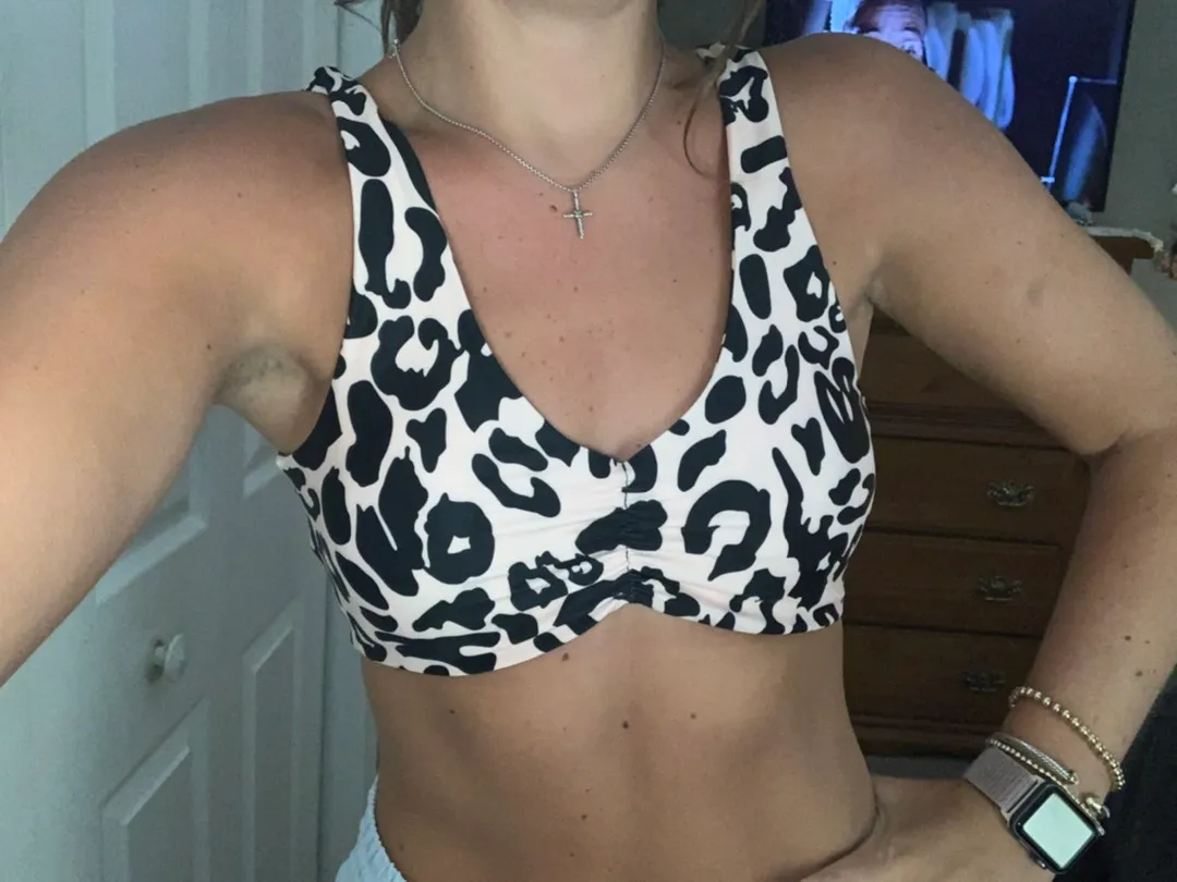 Leopard Ruched Bikini Top - Image 2
