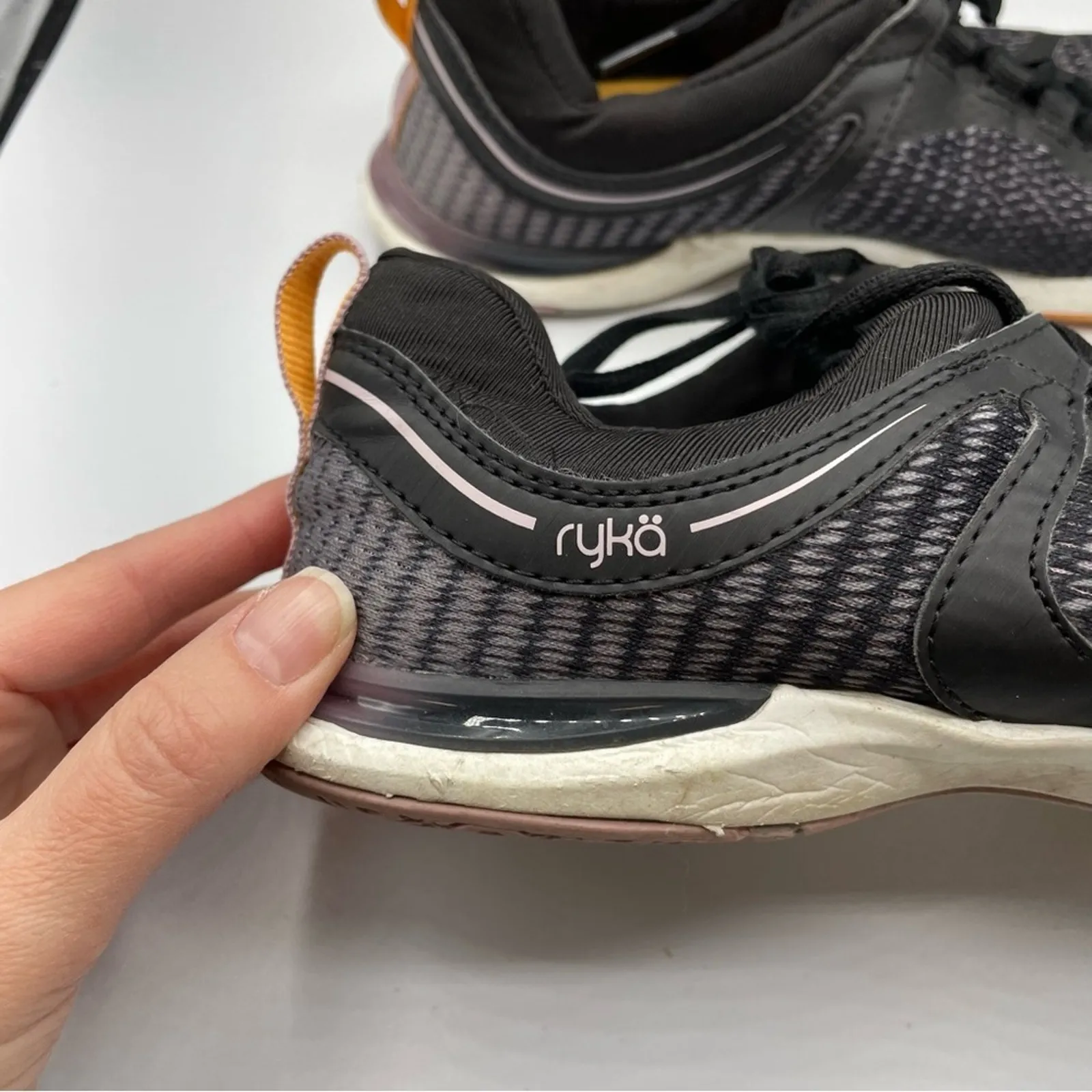 Ryka Black Graphite Running Shoes Sneakers Womens 9 Lace Up Comfort Classic - Image 4