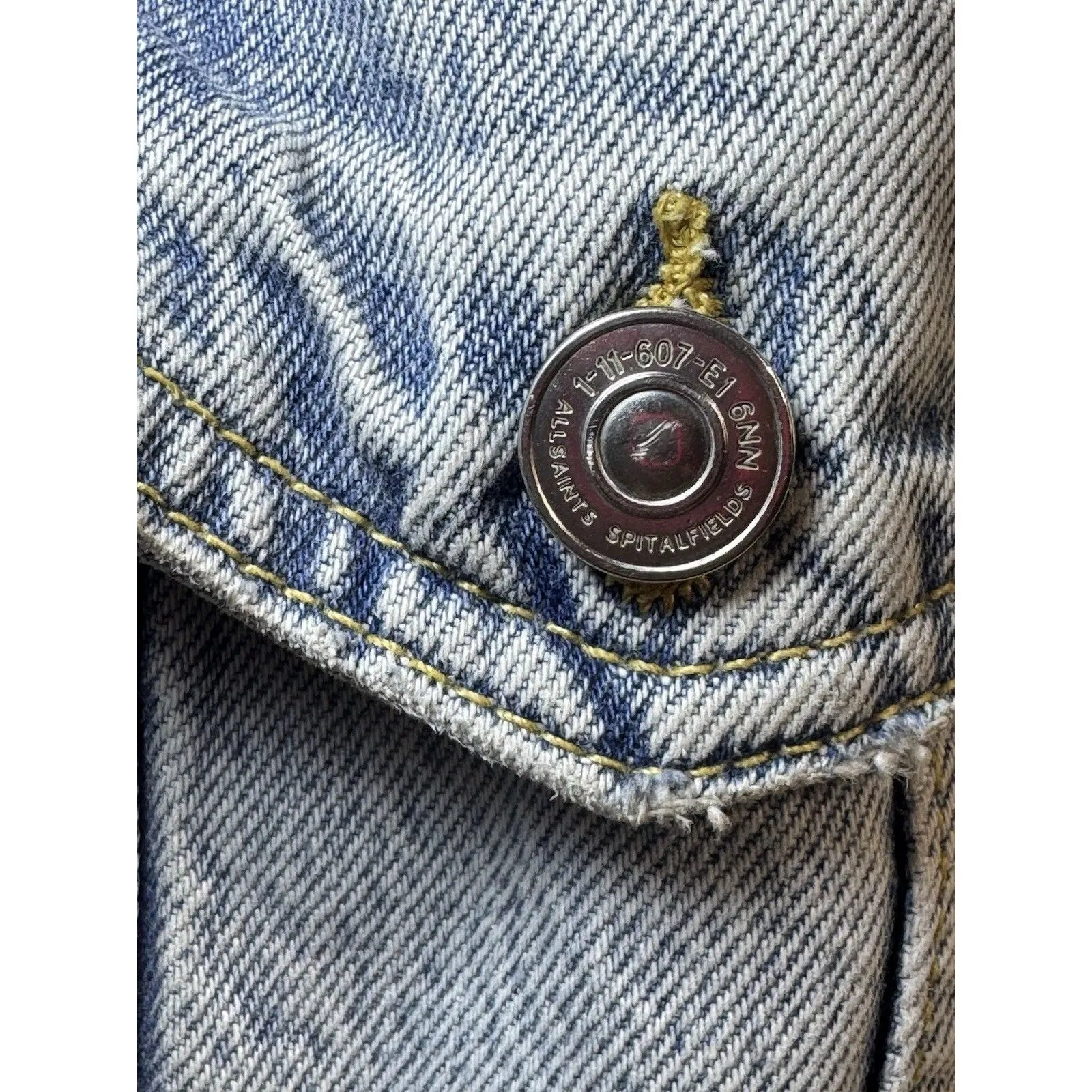 ALLSAINTS Women Jinx Oversized Long Sleeve Cotton Crop Denim Jacket Size XS/S Blue - Image 5