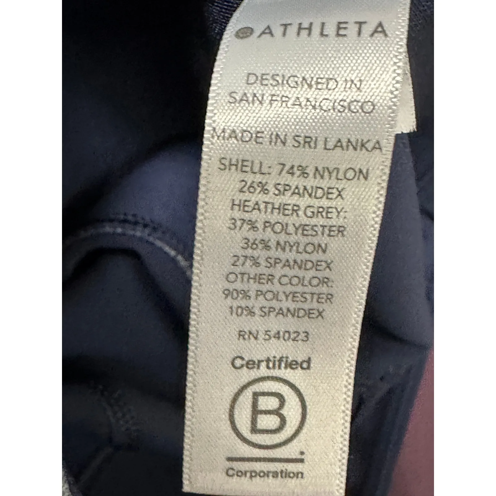 Athleta Navy Blue Crest Colorblock Tight Yoga Leggings Pants Cropped Women XXS - Image 8