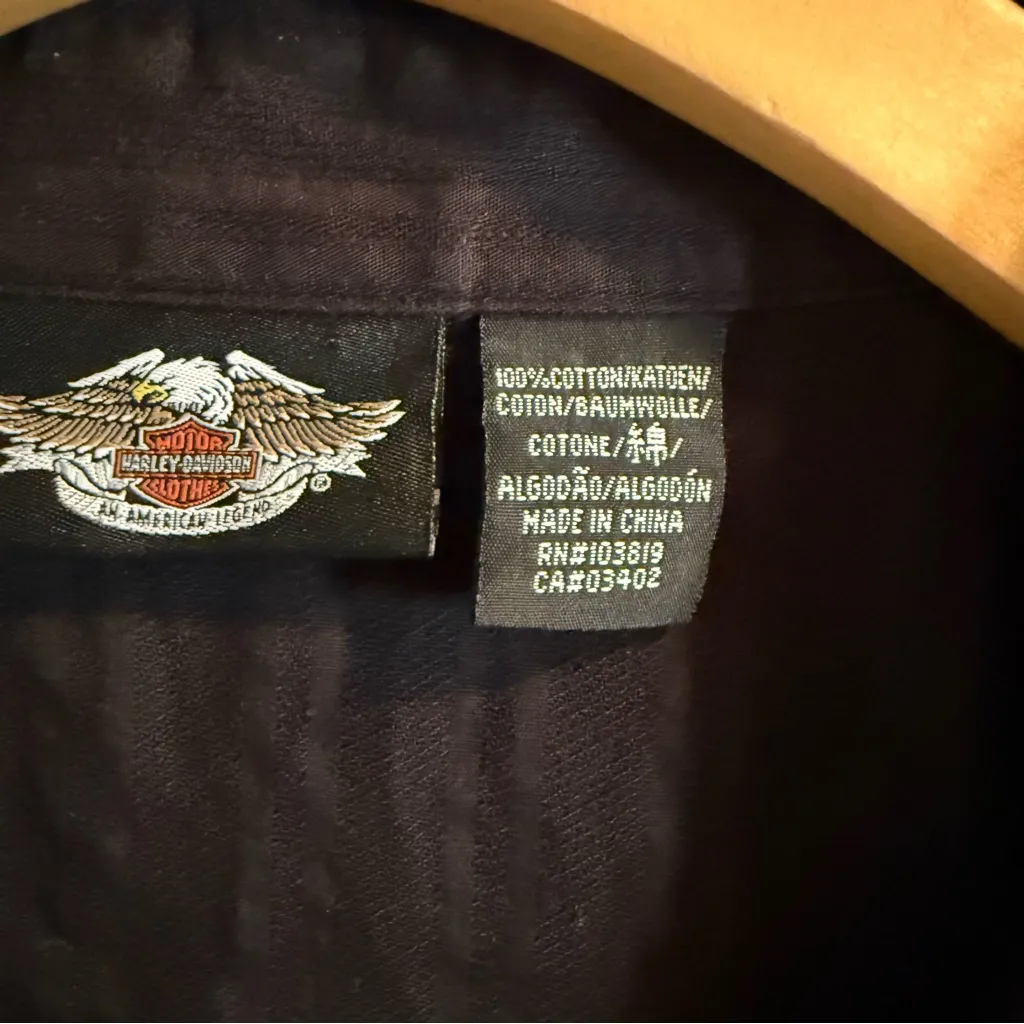 Harley Davidson Women’s Long Sleeve Button Down Riding Shirt Black Size L - Image 6