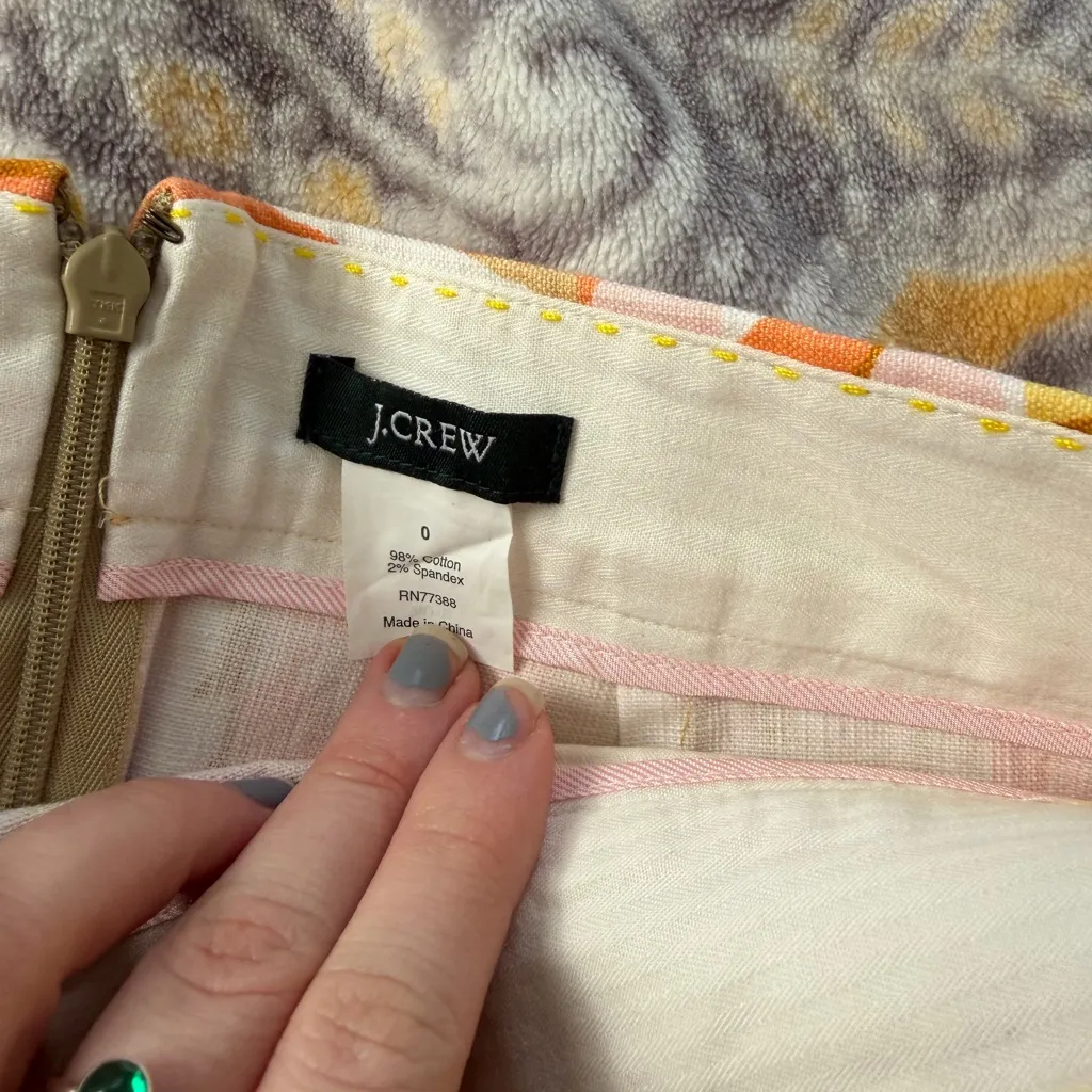 J. CREW Abstract Paint Splash Above Knee Thick Classic Skirt Wm's 0 - Image 2