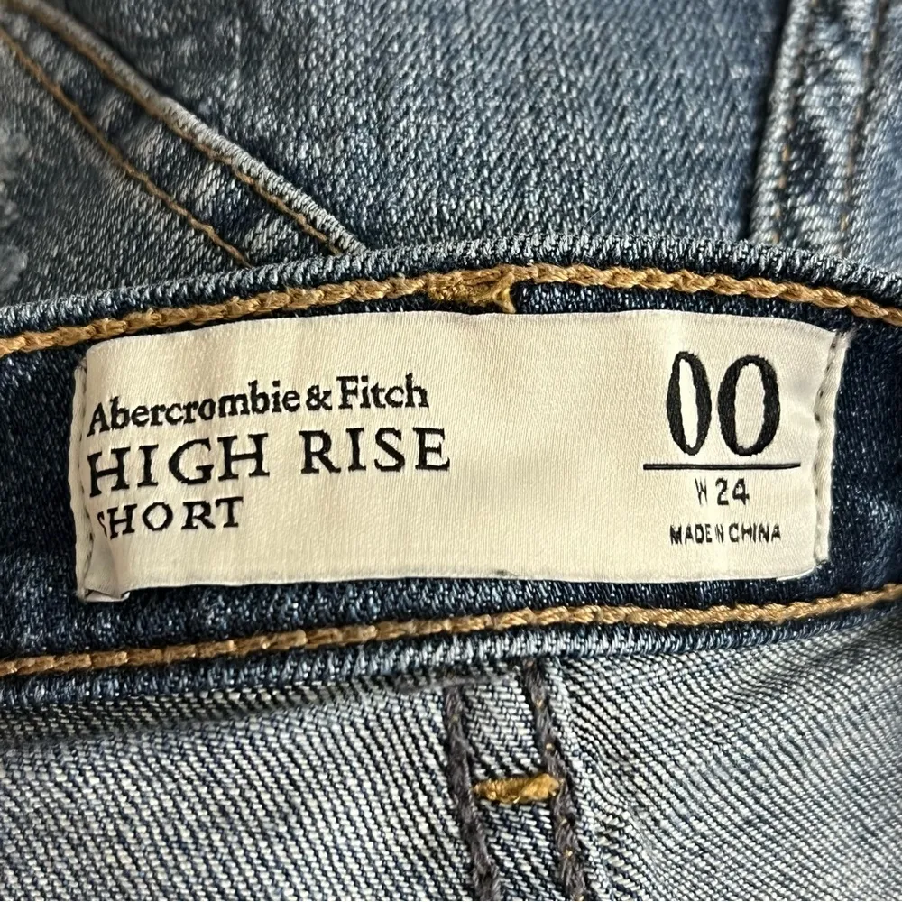 Abercrombie & Fitch Denim Jean Shorts Distressed Y2K Retro Vtg Style - Image 6