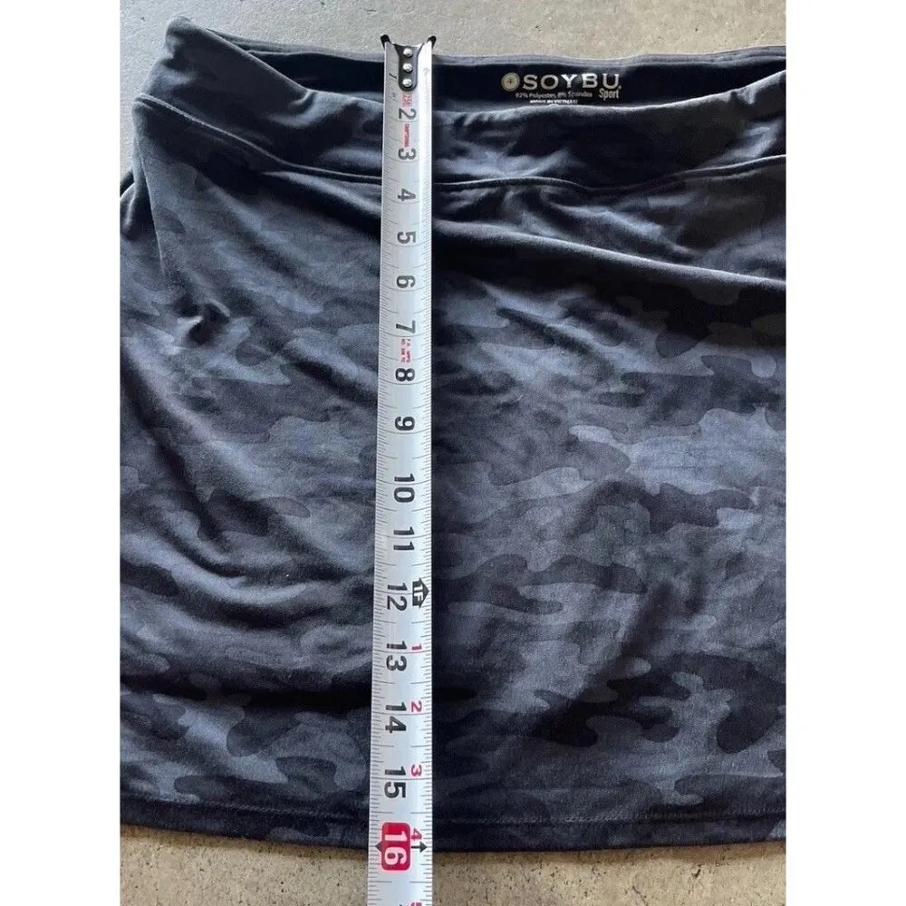Vintage SOYBU Skort Athletic Skirt Women's Large Camouflage Gray Black Camo - Image 3