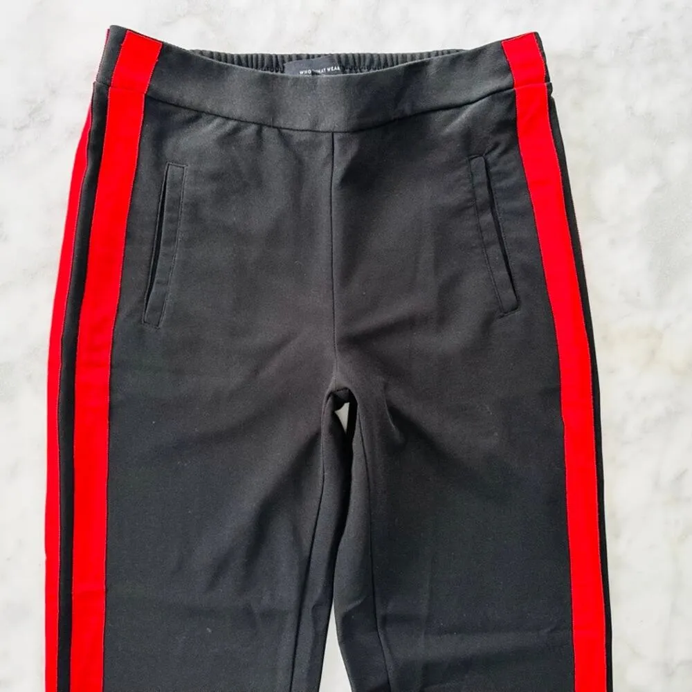 Who What Wear Track Pant XS *Target Black Red Stripe Wide Leg - Image 3