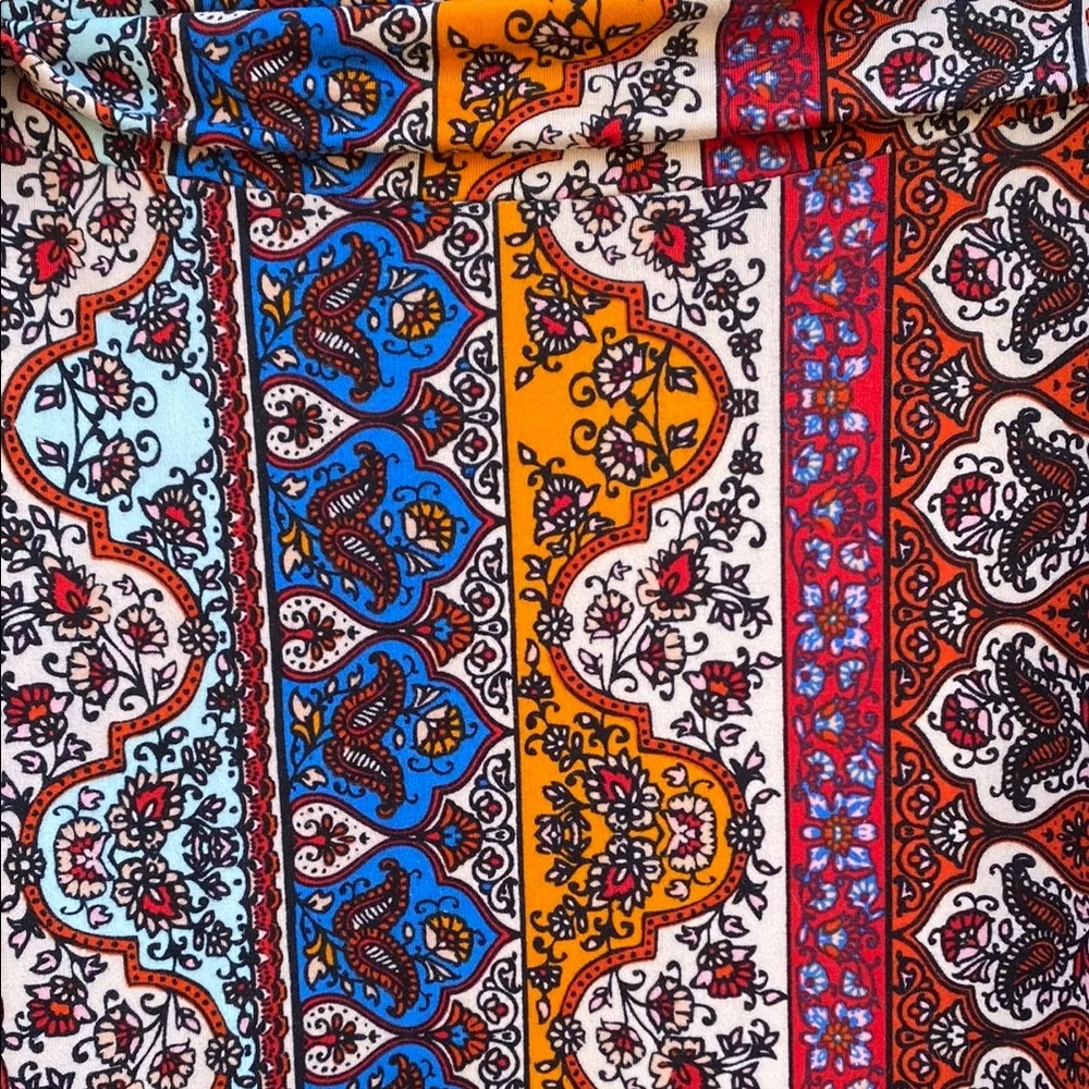 Woman’s Bohemian Maxi Skirt Friday Los Angeles Size L Vibrant Colors Festival Blue Size L - Image 2