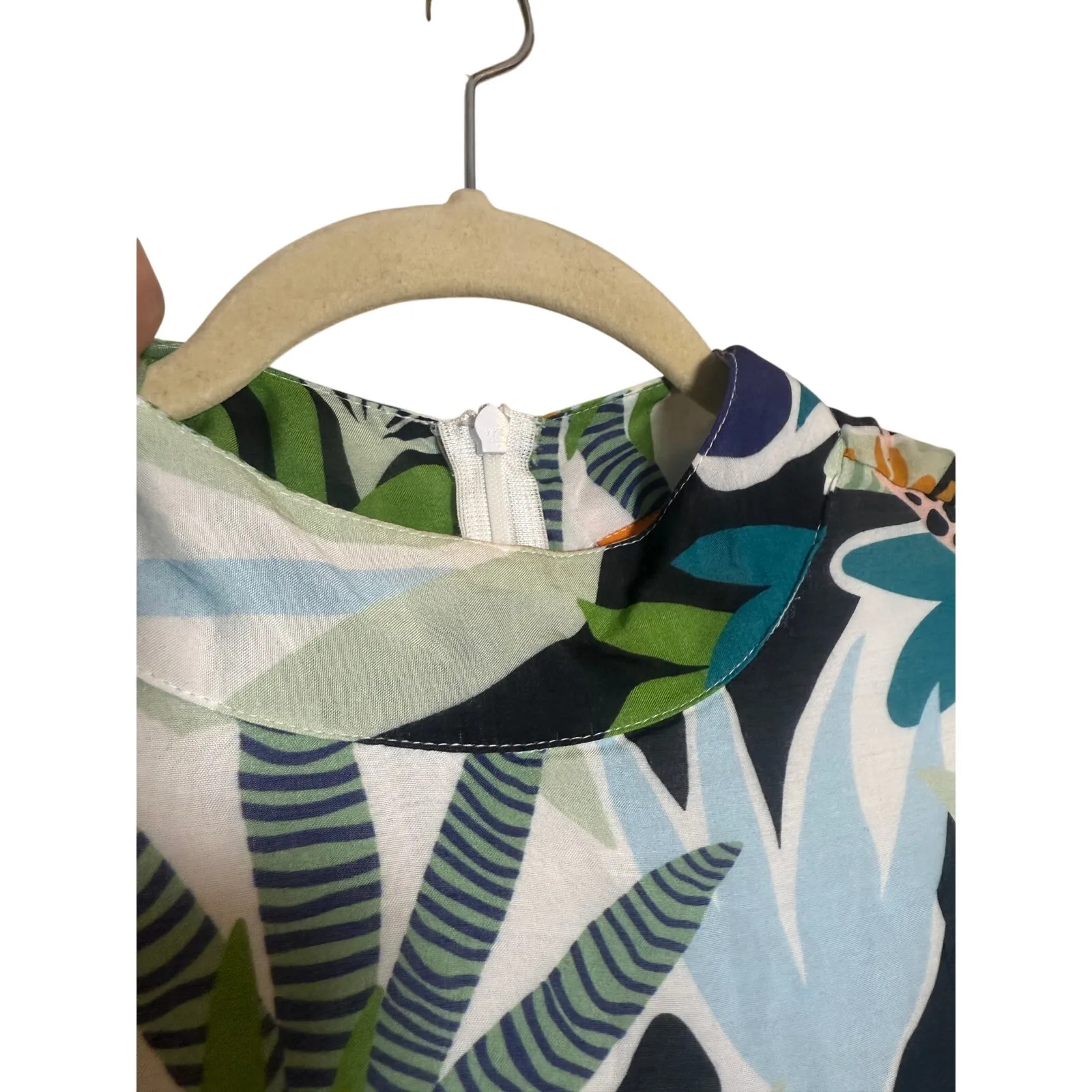 Oliphant Sleeveless Mock Neck Tiered Sleeveless Maxi Dress Sz. S Green - Image 6