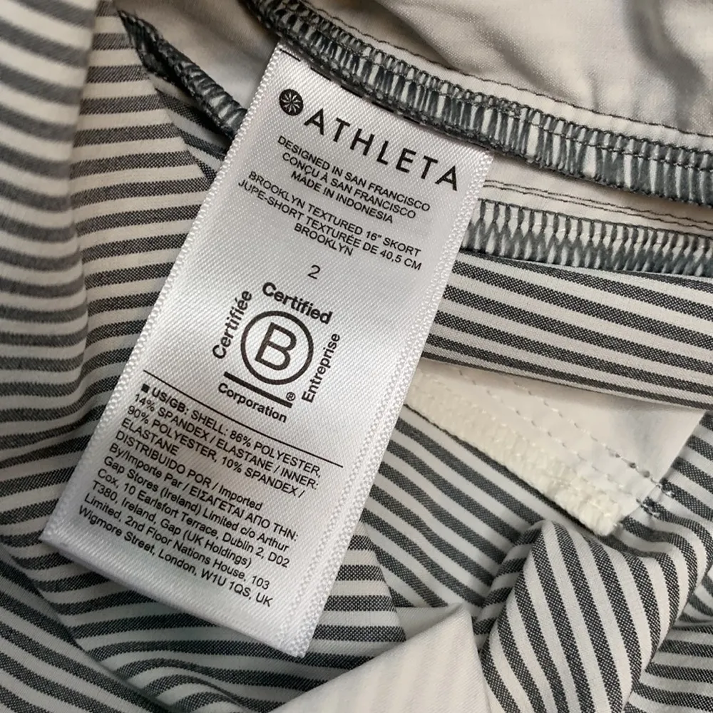 Athleta Brooklyn Gray Textured 16" Skort Shorts Skirt W-576 Sz 2 - Image 9