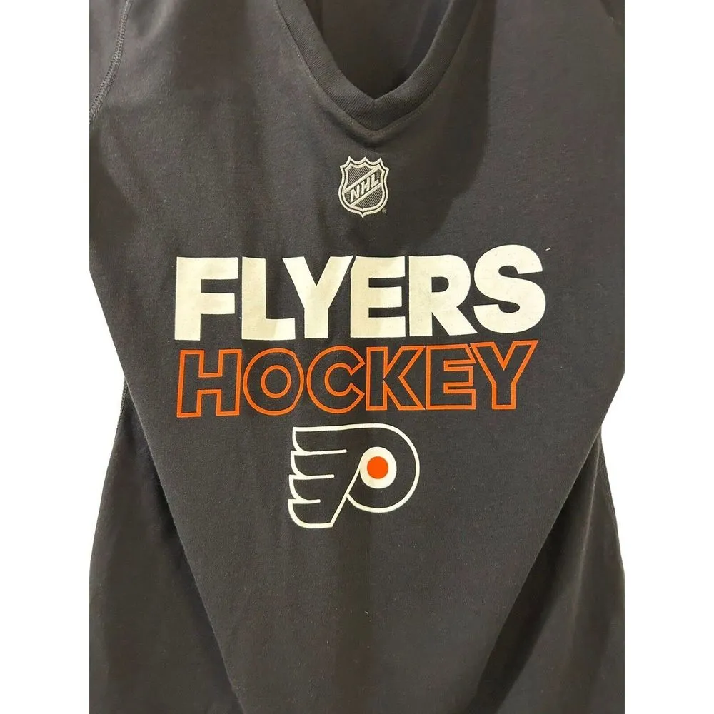 Adidas Women's Medium Philadelphia Flyers NHL Hockey T-Shirt Tee Shirt Black - Image 4