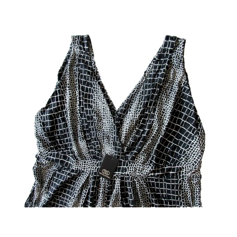 NWT TART Chloe in Black & White Alligator Double V Sleeveless Jersey Dress 4X - Image 2