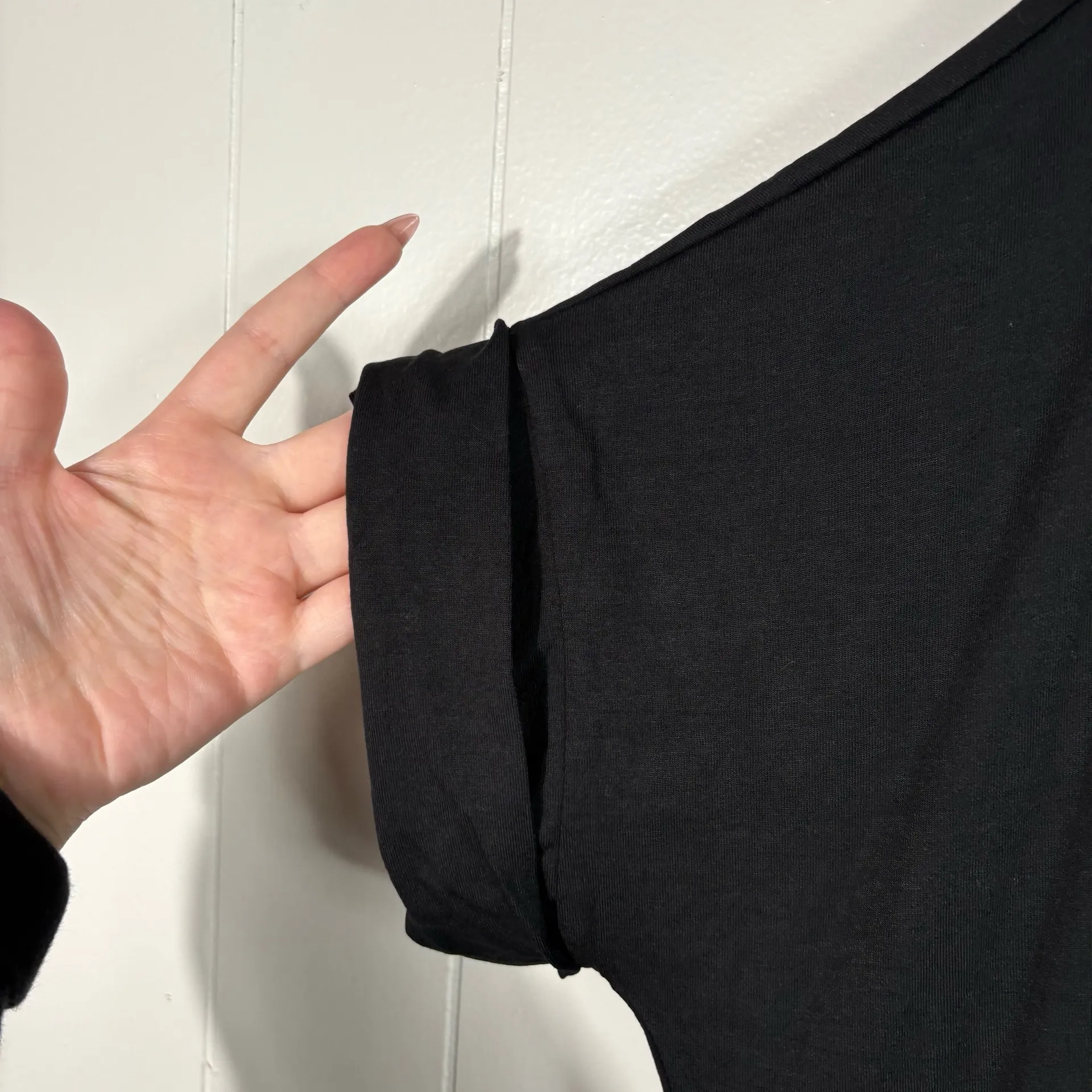 Chicsoul USA Made Black Jersey Knit High-Low Longline Tunic Top Plus Size 1XL 1X - Image 2