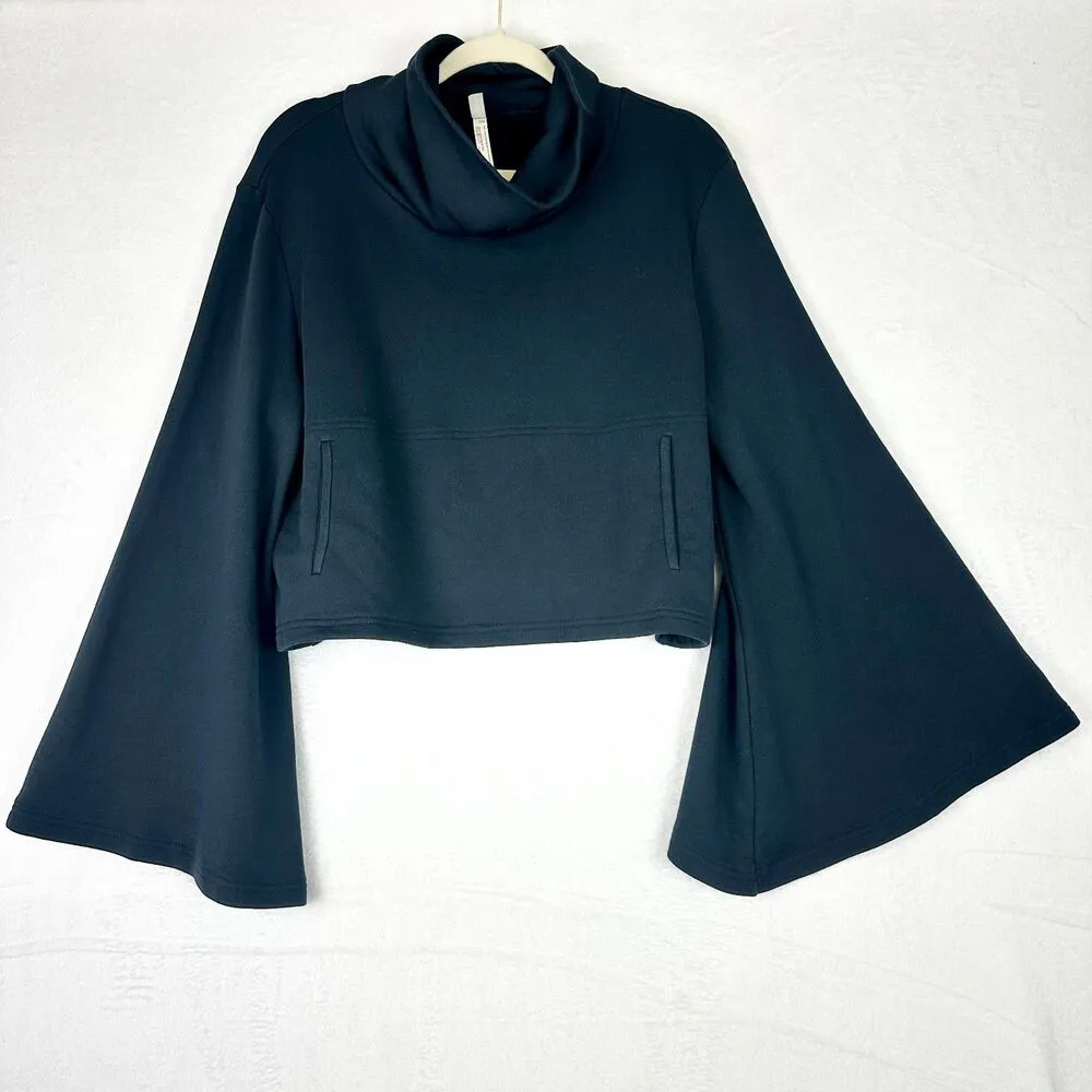 Movement Salvation Turtleneck Size Small Flare Sleeve Black EUC - Image 3