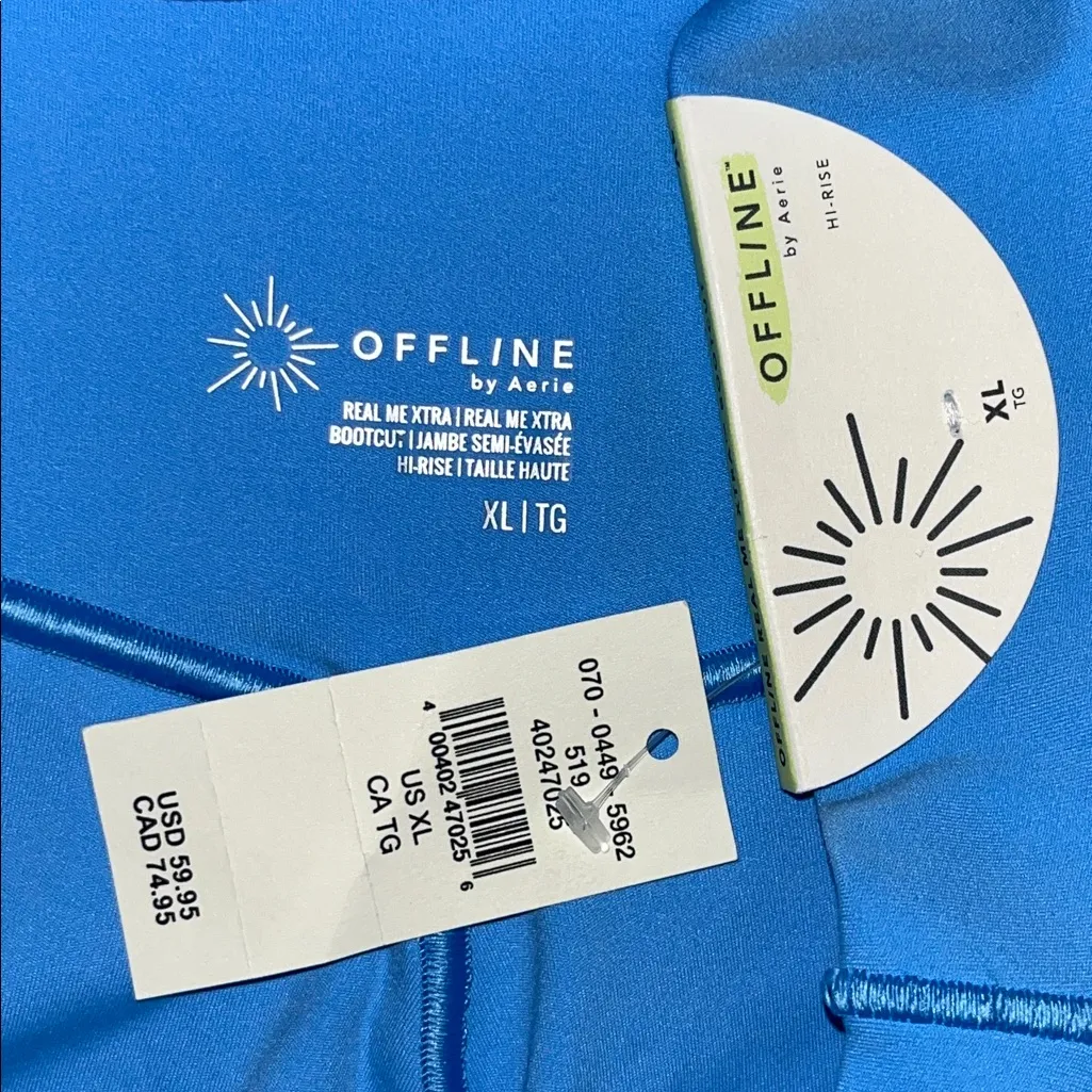 Offline by Aerie NWT Size XL Blue Hi-Rise Real Me Xtra Bootcut Leggings - Image 4