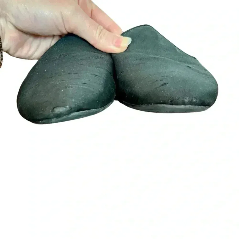 Birdies The Raven Mule in Satin Slubbed Shantung Black - Image 8